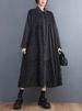 Patchwork Plaid Vintage Shirt Dresses For Women New Long Sleeve Loose Casual Dress Fashion Elegant Clothing Spring Autumn 2025_ecoleips.com