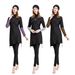 Women’s Clothing Spring New Muslim Swimsuit Three piece Set Solid Color Sunscreen Color Matching Conservative Swimsuit_ecoleips.com