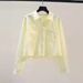 Women's Clothing Spring And Autumn Fashion Small Light Blue Short Shirt Women's Double Pocket Loose Long Sleeve Shirt_ecoleips.com