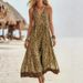Summer Women's Leopard Print Casual Dress Sleeveless V Neck Dress for Women's Clothing_ecoleips.com
