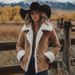 "Women's Western Patchwork Jacket – Vintage-Inspired Warm Fleece Lined Coat With Pockets"_ecoleips.com