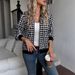 European American Cross-border 2026 Autumn New Zippered Houndstooth Jacket, Loose And Slimming Casual Top Coat_ecoleips.com