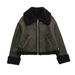 Women's Clothing Women's Double Sided Jacket Loose Long Sleeved Deerskin Motorcycle Jacket_ecoleips.com