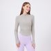 Women's Slim Waist Half Zip Long Sleeved Yoga Suit Fitness Top Pilates Training Cover Up For Autumn Polyester_ecoleips.com
