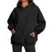 Oversized Fleece Hoodie - Unisex Heavyweight Pullover With Kangaroo Pocket & Drop Shoulder, Streetwear Essential (15 Colors, S-XXXL)_ecoleips.com