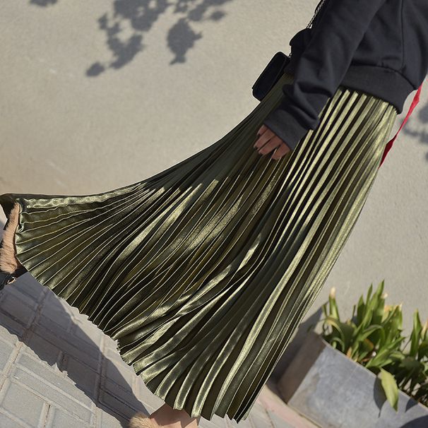 Women's Clothing Pleated skirt skirt autumn and winter new chic high waist retro style ulzzang fashion skirt female winter_ecoleips.com
