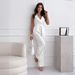 Women's Clothing Comfortable Casual Solid Color V Neck Sleeveless Jumpsuit_ecoleips.com