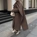 "Elegant Scarf-Collar Cape Coat For Women - Versatile Long Sleeve Wrap Design, Timeless Solid Colors (Taupe, Charcoal, Mustard Yellow)"_ecoleips.com