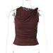 European And American Best-Selling Women's Clothing 2025 Winter New Fashion Slim Fit Twist Knot Solid Color Sleeveless_ecoleips.com