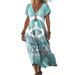 Women's Clothing Fashion Print Loose Beach Holiday Style Dress_ecoleips.com