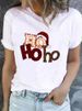 European And American Cross-border Foreign Trade Women's Clothing Christmas Merry Round Neck Printed Ladies Short Sleeve_ecoleips.com