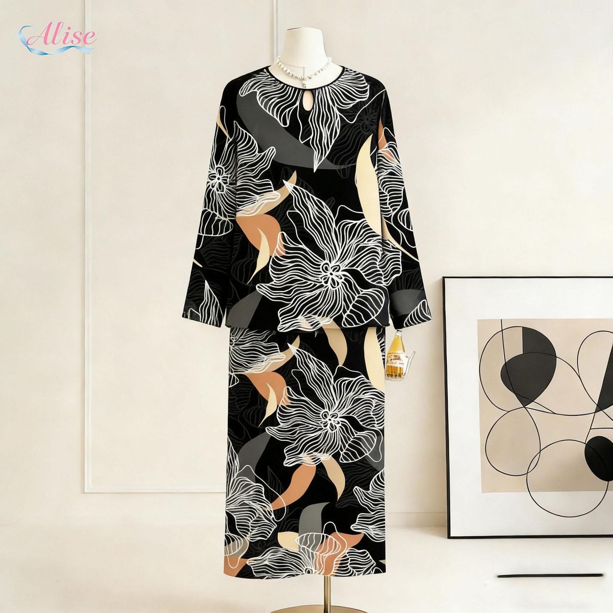 Fashionable Long Dress Two Piece Set Women's Clothing Bestselling_ecoleips.com