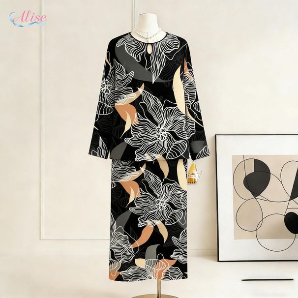 Fashionable Long Dress Two Piece Set Women's Clothing Bestselling_ecoleips.com