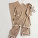 Fashion Two Piece Set Short Sleeved Sweater And High Waist Slim Wide Leg Trousers Contrasting Color Slit Design For Women_ecoleips.com