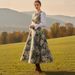 Retro Casual Women's Clothing Casual V Neck Long Sleeve Dress Printed Style For Vacation Outfit_ecoleips.com