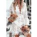 Women's summer sexy v-neck sunscreen lace beach Cover-up dress_ecoleips.com