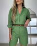 Women's Solid Color Cotton Long Sleeved Shirt And Shorts Set High Waist Fashion Casual European American Style Clothing_ecoleips.com