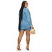 Women's Clothing Denim Suit Jacket Coat Two Piece Denim Shorts Autumn_ecoleips.com
