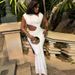 Women's Clothing Pleated Solid Color Personality Street Fishtail Skirt Sleeveless Oblique Collar Pullover Long Dress_ecoleips.com