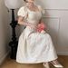 Elegant A-Line Summer Dress for Women Sweetheart Neck Soft Midi Dress with Ruffle Hem_ecoleips.com