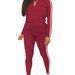 Women's Clothing Southeast Asian Women's Casual Sportswear Set Solid Color Long Sleeved Top And Trousers Two Piece Set_ecoleips.com