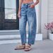 Women's Loose Straight Leg Denim Jeans New Summer Style Washed Wide Leg Trousers_ecoleips.com