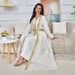 Women's Clothing Two Piece Embroidered Beaded Lace Robe Abaya Dubai Women's Long Skirt_ecoleips.com