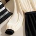 Women's Elegant Long Sleeve Shirt Dress Color Block Tunic Blouse Casual Office Wear Fashion Elegant Dress_ecoleips.com