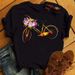 Cross-border Fashion Clothing, Women's Base Shirt, European And American Floral Bicycle Short-sleeve Loose Plus-size_ecoleips.com