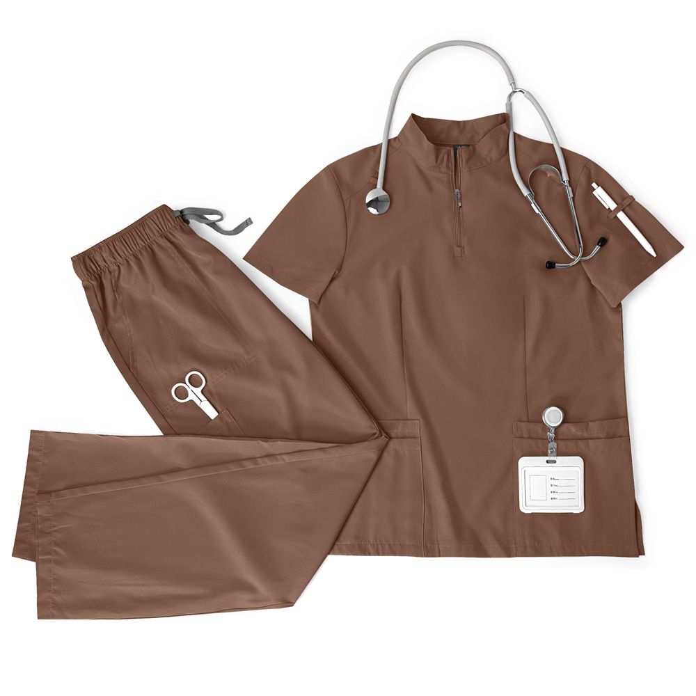 Women's Clothing Stand Up Collar Operating Room Short Sleeved Hand Washing Clothes SPA Nurse Clothes Surgical Clothes Elastic Quick Drying_ecoleips.com