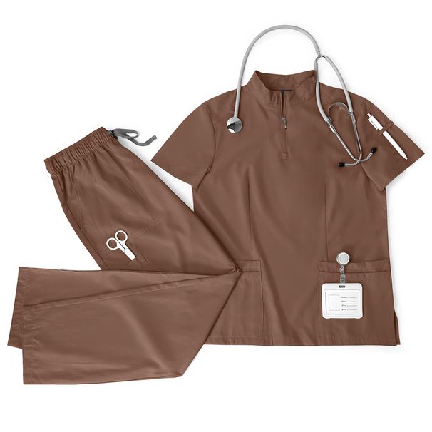Women's Clothing Stand Up Collar Operating Room Short Sleeved Hand Washing Clothes SPA Nurse Clothes Surgical Clothes Elastic Quick Drying_ecoleips.com