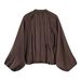 PB&ZA Cross-border Women's Clothing Stand-up Collar Puff Long-sleeve Aviator Jacket + High-waisted Zipper Lantern Pants_ecoleips.com