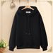Solid Color Sweater Women's Versatile Loose Medium And Long Hooded Top Jacket_ecoleips.com