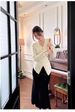 girl French V-neck Cross Sweater Black Knitted For Women Autumn Long Sleeve Elegant Slim Fit Unique And Exquisite Small Top_ecoleips.com