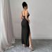 Women's Clothing Hollow Sexy Suspender Dress Simple Black Banquet Long Skirt_ecoleips.com
