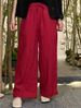 Suitable For All Seasons Minimalist Straight 2025 New Loose Solid Color Linen Long Women Casual Versatile Wide-leg Pants_ecoleips.com