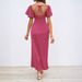 Independent Brand Summer New European And American Women's Clothing, Elegant Solid Color Heart-neck Short-sleeved_ecoleips.com