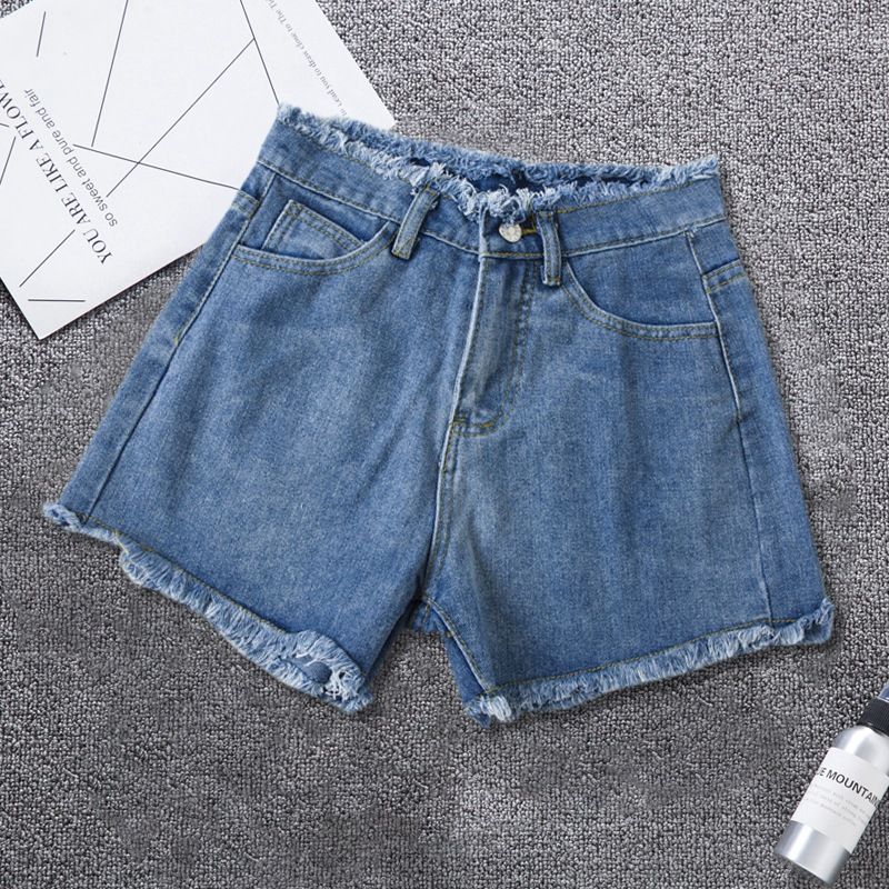Women's Clothing Summer Denim Shorts For Women New Style Raw Edge Wide Leg Outer Wear Slim High Waist Thin A Line Hot Pants_ecoleips.com