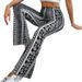women's clothing summer high elastic slim fit flared printed casual pants for women bohemian style for formal & casual for women_ecoleips.com