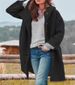 Trendy Oversized Hooded Wool Coat For Women - Long Sleeve Polo Collar Casual Fall Winter Blazer (Rose Red, Blue, Gray, Green, Black)_ecoleips.com