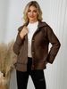Trendy Women's Faux Shearling Jacket - Stand Collar Button Front Coat, Short Warm Outerwear In Red/Khaki/Cream, Sizes S-XL_ecoleips.com