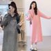 Autumn New Korean Fashion Loose Hooded Mid-Length Knitted Maternity Dress_ecoleips.com