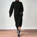 Cashmere-Like Knit Dress – High Neck Long Sleeve Bodycon Sweater Dress For Women (Beige/Black/Wine, S-XL)_ecoleips.com