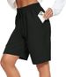 Aria Basics Aria Basics FAYLR Women's Bermuda Knee-Length Elastic Waist Drawstring Workout Basketball Sports Shorts_ecoleips.com
