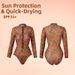 Women's Clothing One Piece Sun Protection Swimsuit For Women Bikini Swimwear Modest Coverage, Beach & Pool Ready_ecoleips.com