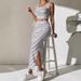 Summer Fashionable Striped Knitted Vest And Bodycon Skirt Set For Women Slim Fit Style_ecoleips.com