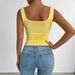 Aria Basics Aria Basics 2025 European And American Cross-border New Women's Sleeveless Camisole With Square Neckline, Casual Basic Crop Top_ecoleips.com