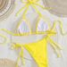 Solid Color Two Piece Bikini European American Style White With Lace Trim Halter Neck Sexy Swimwear For Women_ecoleips.com