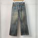 Women's Clothing Heavy Retro Dirty Dyed Distressed Jeans Men's Fashion Straight Slim Trousers_ecoleips.com