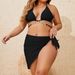 New European And American Foreign Trade Diamond-Embellished Bikini Sexy Strap Swimsuit Plus Size Three-Piece Swimwear_ecoleips.com